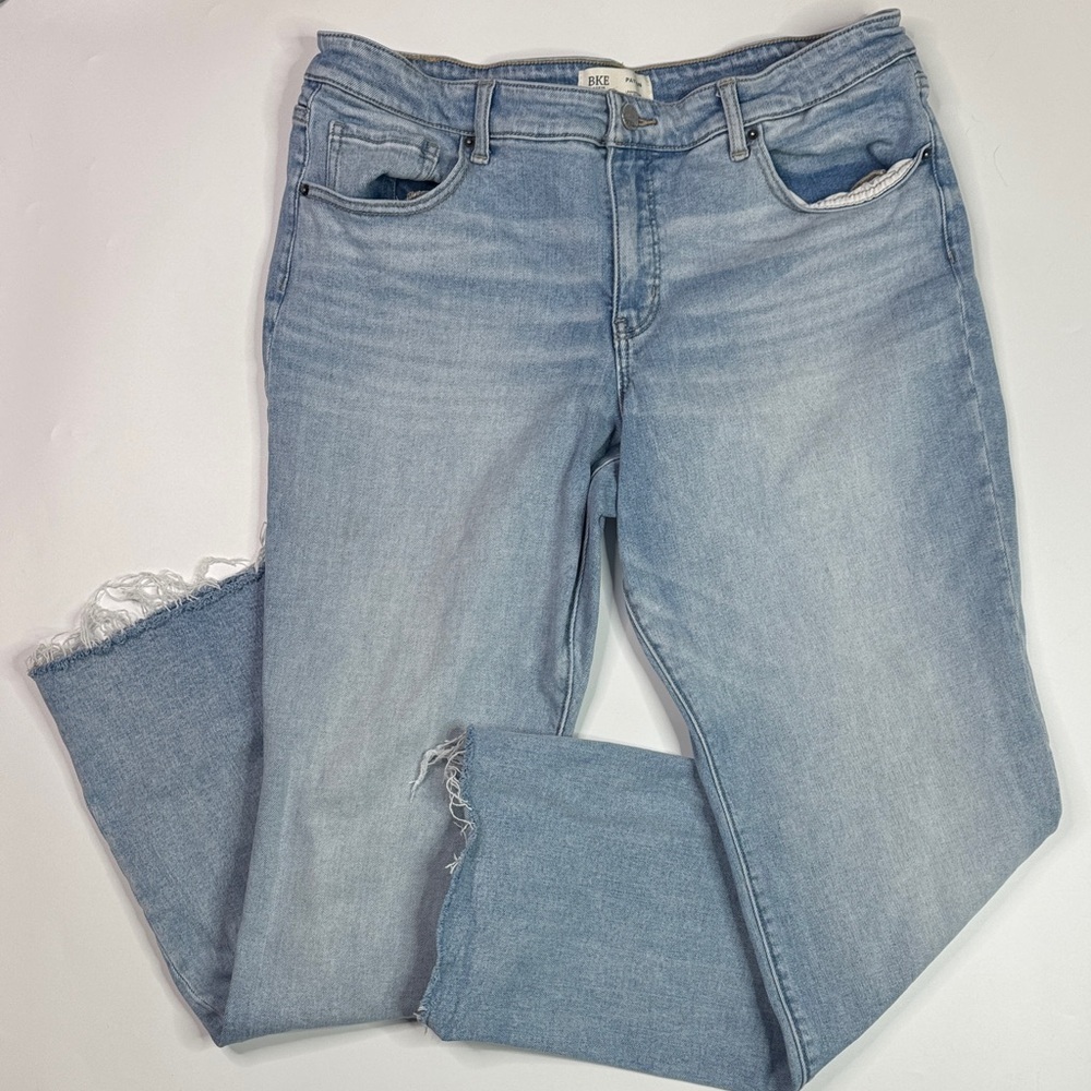 BKE Payton Mid Rise Classic Straight Raw Hem Jeans Size 34x34